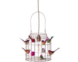 Hanglamp kinderkamer | lamp kinderkamer | DUTCH DILIGHT | hanglamp babykamer | 23 cm rond 42 cm h. (nog 2 andere formaten) gratis korter maken hengsel| hanglamp babykamer | lamp met vogeltjes | vogeltjes lamp | roze lamp | design lamp |