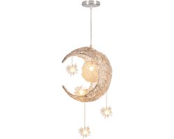 Hanglamp Kinderkamer Maan 25cm Plafondlamp Decoratieve Kroonluchter Warm Wit Licht