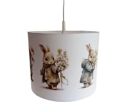 Hanglamp konijnen - lampen - Spring collectie - babykamer - kinderkamer - excl. lichtbron - met pendel - 30x24 cm
