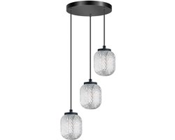 Hanglamp Kristel | Drie lichtpunten | Expo Trading Holland | Diameter 10 cm | In hoogte verstelbaar tot 200 cm | G9 fitting voor led | Kristallook geslepen glas | Klassieke verlichting / moderne verlichting