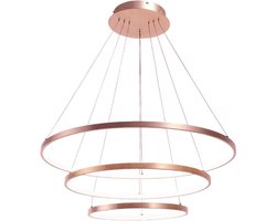 Hanglamp kroonluchter 3 ringen – Rosé goud metaal – LED