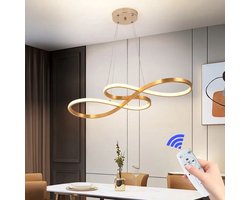 Hanglamp - Kroonluchter - Goud - Woonkamerlamp - Dimbaar Met Afstandsbediening - Moderne lamp - Eetkamer Lamp - LED Plafondlamp - Plafonniere