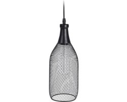 Hanglamp - Lamp - Industrieel - Draadloos - Inclusief Lichtbron - Led - Voor binnen en buiten - Hangend - Snoerloos - Op Batterijen - Ingebouwde Timer - Metaal - Zwart