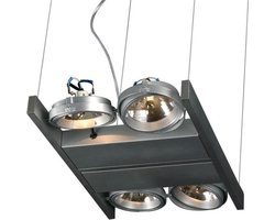 Hanglamp LED Cool 4Xar111 Alu Zilver Rechth.
