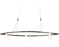 Hanglamp LED Twinline Ovaal 6X20W Brons