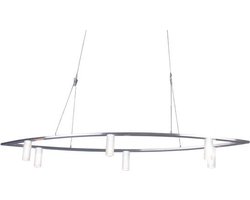 Hanglamp LED Twinline Ovaal 6X20W Nikkel Mat