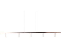Hanglamp LED Twinline Recht 5X20W Brons