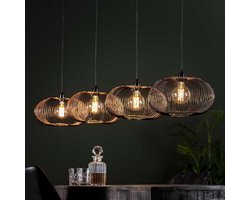 Hanglamp Mallory Ø35cm, 4-lamps - Zwart nikkel
