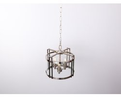 Hanglamp met glas - 3 licht - E14 - zilver