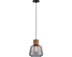 Hanglamp met Rookglas en Kurk voor E27 Lampen - Max. 1x20W Plafondlamp