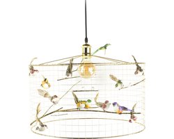 Hanglamp met vogeltjes-Goud-Landelijk-Woonkamer-Slaapkamer-Hal-Kantoor-Ø50 cm.