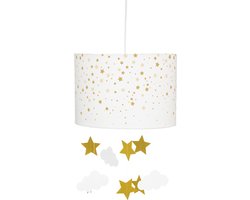 Hanglamp Met Wolken/Sterren - Wit - Oker - Kinderkamer