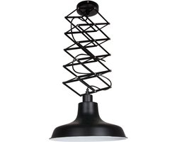 Hanglamp Mexlite Flex Zwart Ø36 cm van metaal en kunststof, draaibaar, kantelbaar en uitschuifbaar, perfect voor binnengebruik