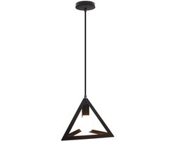 Hanglamp Modern E27 Kroonluchter Driehoek Plafondlamp voor Slaapkamer Woonkamer Keuken Zwart
