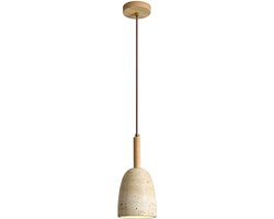 Hanglamp Modern Steen Kroonluchter E27 Vintage Plafondlamp voor Eetkamer Woonkamer Slaapkamer Beige