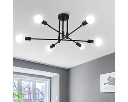 Hanglamp - Moderne Armatuur Sputnik 6 Licht E27 Mid Century Plafondlamp Industriële Semi Flush Mount voor Office Woonkamer Slaapkamer Eetkamer Keuken