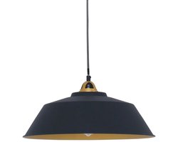 Hanglamp Nove 1318ZW – Zwart/Goud, Ø 42 cm, Verstelbare Hoogte, Industrieel Design, Mexlite
