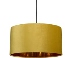 Hanglamp Ø40 cm in oker fluweel met E27 fitting – Perfecte sfeer voor thuis