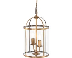 Hanglamp Pimpernel 5971BR Brons Ø23 cm Klassiek Lantaarn van Steinhauer, Hoogte instelbaar, Glas en Metaal, Voor binnengebruik