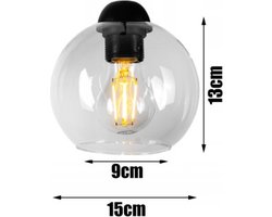 Hanglamp - Plafondlamp Industrieel 4-Lamps Helder Bol Zwart Woonkamer