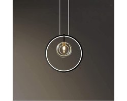 Hanglamp - Plafondlamp Kroonluchter - Moderne Woonkamer - Mid-century Stijl - 18x150 cm - Zwart