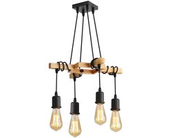 Hanglamp - Plafondland - Hanglampen Eetkamer - Hangende Kroonluchter - Hout - Woonkamer - Industriële Stijl