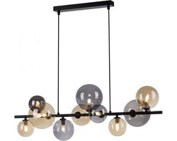 Hanglamp Popsicle Zwart - Smoke Amber Glas 85cm