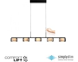 Hanglamp Rika Zwart Easy-lift & SimplyDim Technologie