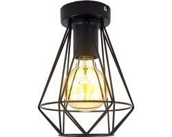 Hanglamp - rond - 1 x E27 - mat zwart - dimbaar - 2400K