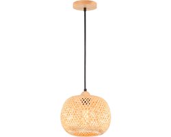 Hanglamp Rotan Geweven Kroonluchter Boho 25cm Plafondlamp voor Slaapkamer Woonkamer Hal