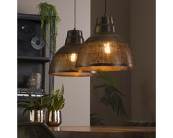 Hanglamp Screen | 2 lichts | Ø38 | 150 cm | metaal | brons / bruin | eettafel / woonkamer lamp | sfeervol / warm licht | modern / landelijk design