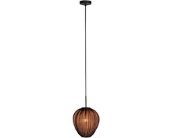 Hanglamp Silura 4297ZW in trendy zwart linnen, hoogteverstelbaar, van het merk Mexlite voor binnengebruik