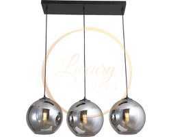Hanglamp Smoke Glas 3-Licht Recht