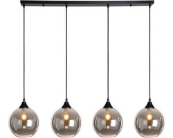 Hanglamp Smoking Glass - 4-lichts - Smoke Glas - 4 bollen - Rookglas