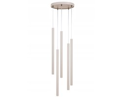 Hanglamp SOPEL 41460 - Grijze Beige Metalen Buis, 5-lichts