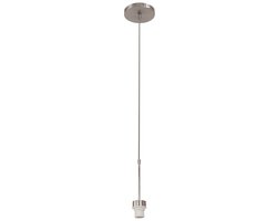 Hanglamp Sparkled Light 3602ST in staalkleur, hoogte verstelbaar van 20 tot 135 cm, metaal, modern design, merk Steinhauer