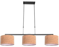 Hanglamp Stang Hoogteinstelbaar Zwart Kurk Metaal 3457ZW + K7396FS Eigentijds Binnen