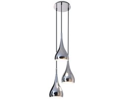 Hanglamp "Style" E27 fitting Chroom Metaal Druppelvorm