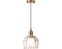 Hanglamp van Glas Vintage Kroonluchter 2 Stuks voor Woonkamer Slaapkamer Keuken Transparant