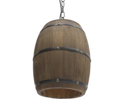 Hanglamp - Verlichting - Verlichting hanglampen - Hanglamp woonkamer - Hanglamp eetkamer - Rustiek - Wijnvat - Hout - Mancave - Bar - Cafe - E26