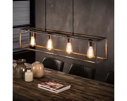 Hanglamp Veronica – 4-Lichts Plafondlamp 98 cm – Moderne Eetkamerlamp voor Boven Tafel – Stijlvolle Hanglamp met Industrieel Design