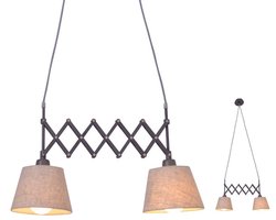 Hanglamp verstelbaar "Adrienne" uitrekbaar tot 57 cm Metaal 2 lampen