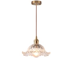 Hanglamp Vintage Bloemen E27 Kroonluchter Glas voor Slaapkamer Woonkamer Eetkamer Transparant