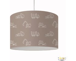 Hanglamp voertuigen taupe-auto-kraanwagen-hijskraan-kinderkamer