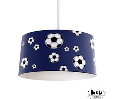 Hanglamp voetbal - kinder & babykamer - lampen - blauw - kunststof - 30x25cm - excl. lichtbron