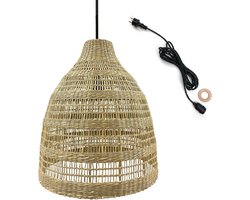 Hanglamp voor buiten - Decoratieve verlichting - Zachte sfeer creëren - Handgemaakt zeegras - 50x56 cm - Marineblauw