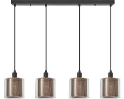 Hanglamp Voor Eetkamer, Slaapkamer, Woonkamer - Glass Serie - Metaal -4xE14 - lichts excl. lichtbron - Kuiper