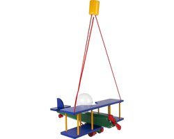 Hanglamp - Voor kinderen - Vliegtuig - Multicolor - Hout - 42 x 45 x 75 cm