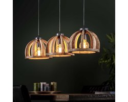Hanglamp Yuna Mangohout, 3-lamps - Massief mango naturel