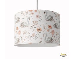 Hanglamp zwanen-sfeerverlichting-pendel-lampen-kinderkamer-decoratie-woonaccessoires-geschilderd-zwanen